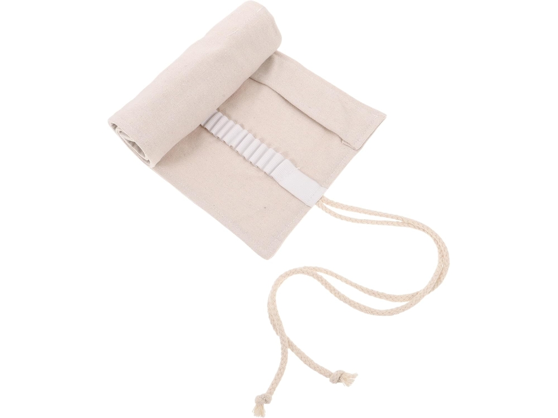 Estuche de lona para lápices con 48 compartimentos, enrollable, tamaño grande 52 x 20 cm, organizador.