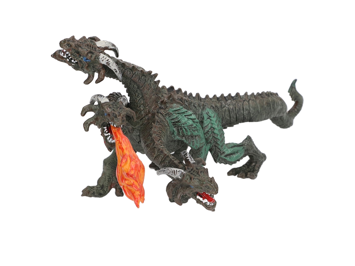 Rebe-modelo De Dinosaurio Simulado De 3 Cabezas Con Spraying De Fuego, Juguete Educativo Coleccionable De Animales Jurásicos Realista