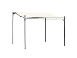 VPMKP - Gazebo Outsunny 3x3 m toldo metálico poliéster crema drenaje