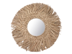 2026-espejo De Pared De Tejido De Paja Retro Hermoso Colgado Pared Decoración Dormitorio Naturaleza