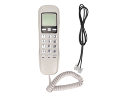 Telefone Fixo Com Fio Pequeno Display Lcd Redial Para Casa Escritório Branco