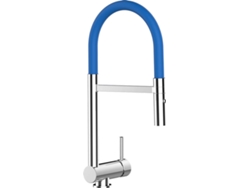 Grifo de Cocina VIZIO Plegable Hasta 60 Mm Tubo Giratoria 360° Cromado Azul (Latón)