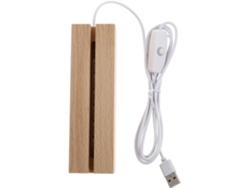 Base De Luz Decorativa Usb De Madera De Haya Led Para Lámpara, Iluminación Cálida Para Dormitorio Y