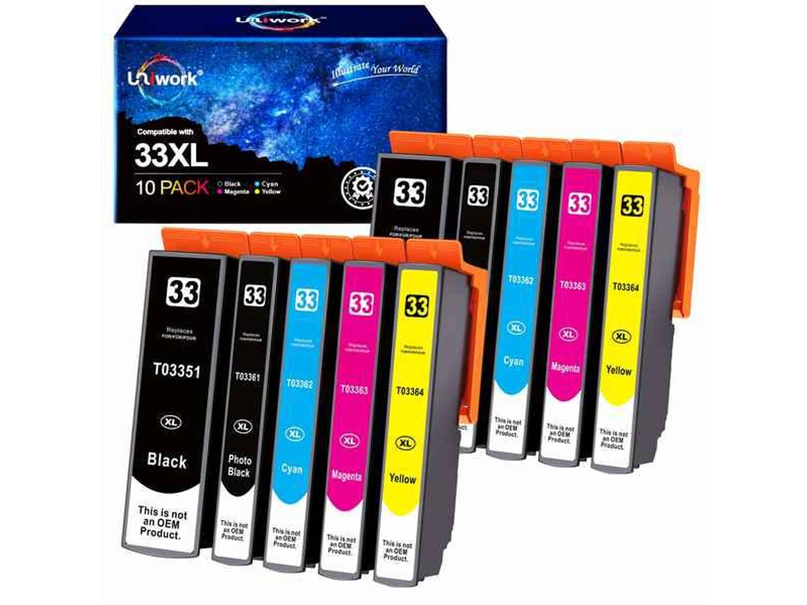 Cartucho Compatible Epson 10 Piezas (Reacondicionado Señales de Uso)