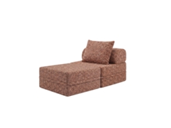 Sofá Modular 1 Lugar+ Puff Convertible Tweed Terracota