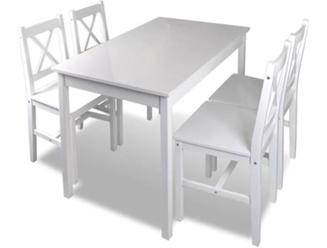 Conjunto 5 de muebles de comedor VIDAXL blanco
