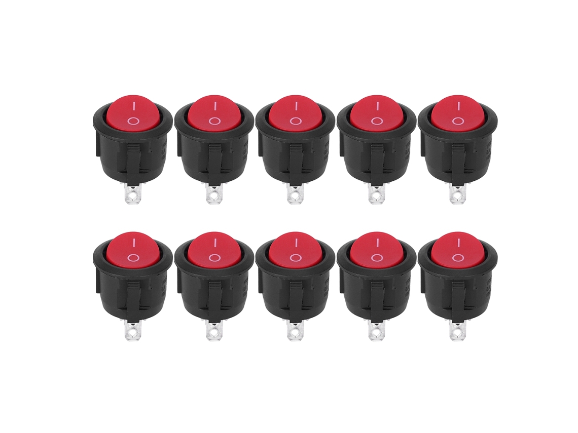 10 Piezas Interruptor Rocker Redondo Barco 2 Pin 2 Posición Kcd1 Elementos De Control Industrial