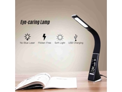 Lámpara De Lectura Led Cuidado Ojos 3 Niveles Brillo Reloj Temperatura Usb
