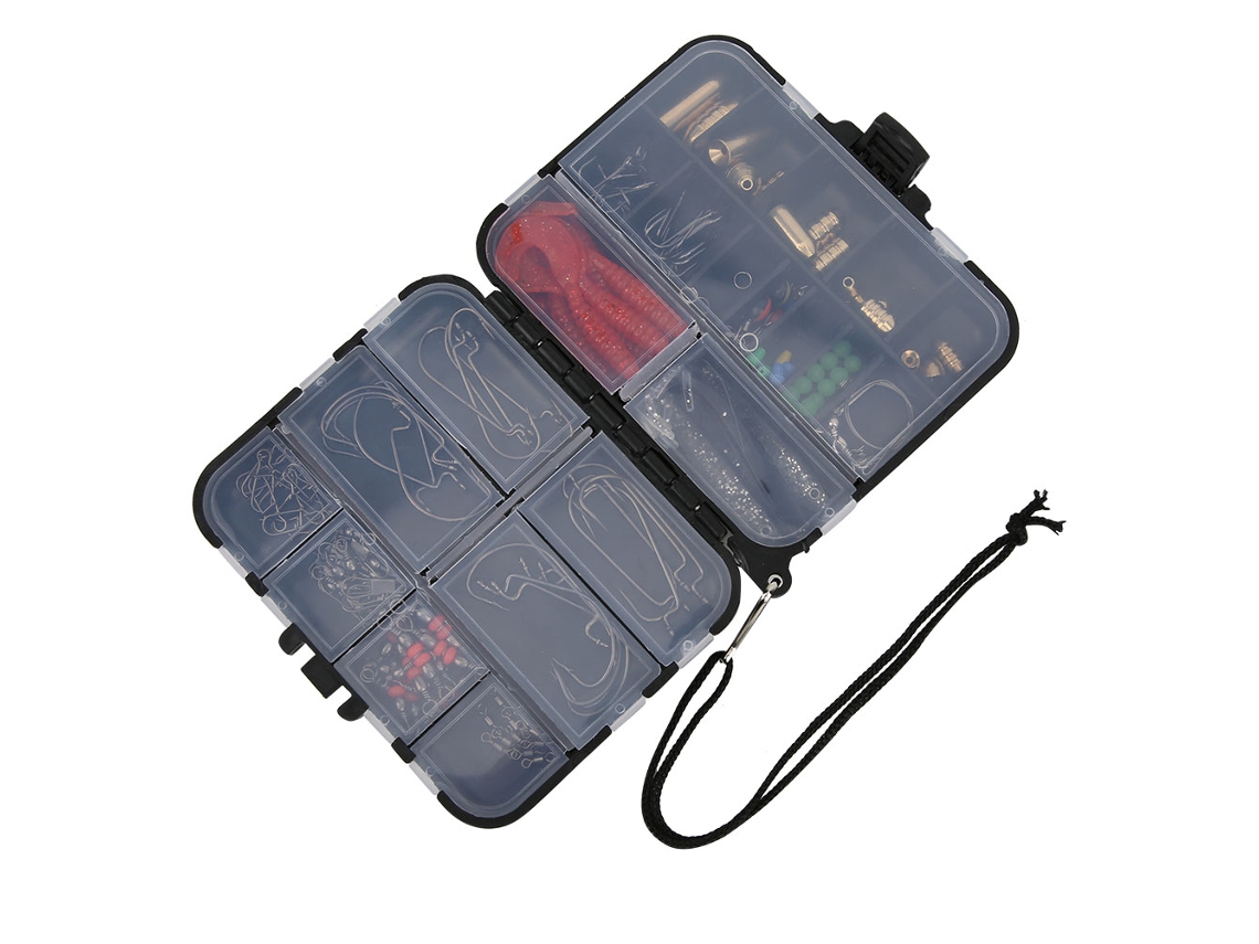 Kit de señuelos de pesca con 138 piezas y contrapeso de cobre.