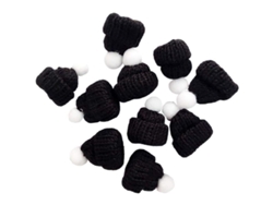 2026-10 Sombreros Mini Navideños De Tela Para Cubrir Dulces Accesorios Diy Fiesta Negro