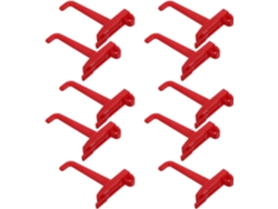 Juego De 10 Ganchos De Plástico Rojos Para Organización De Pared Multifuncional.