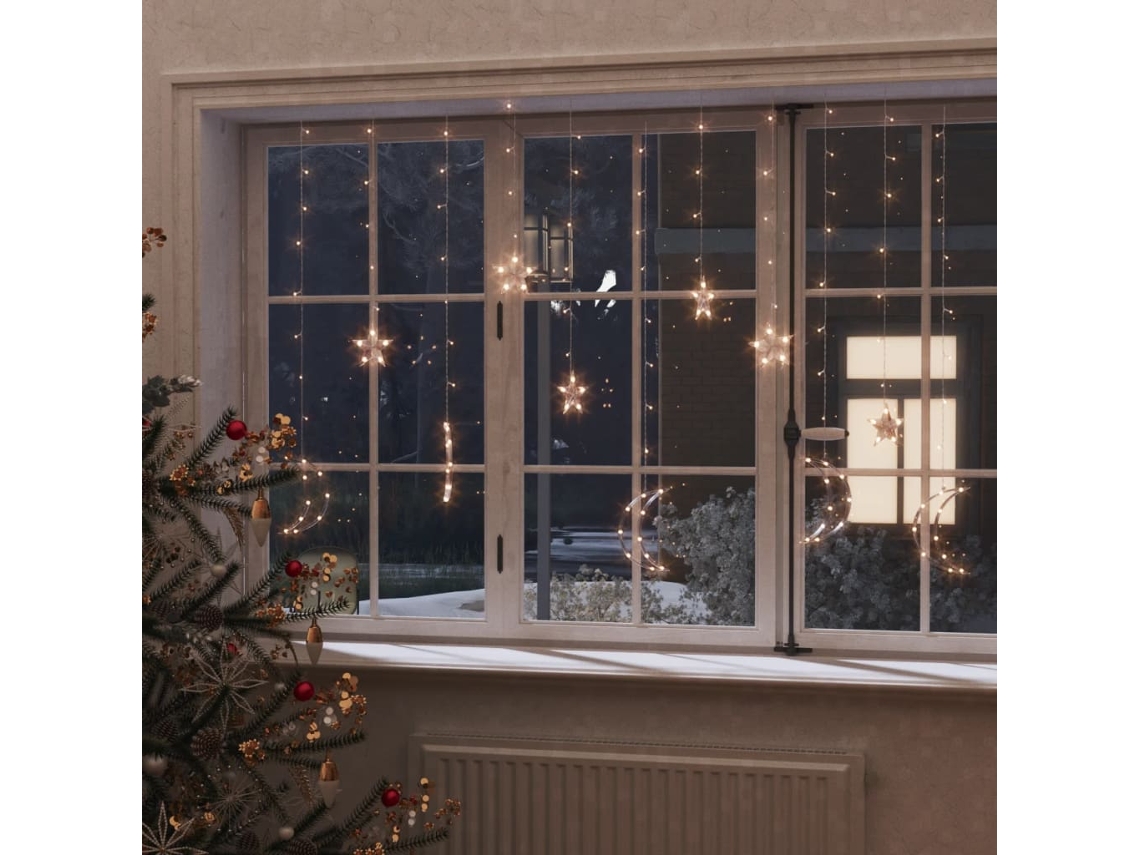 Lámpara Luces Lunas y Estrellas con Control Remoto 138 LEDs Blanco Cálido