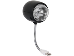 Lámpara De Discoteca Usb Negra De 4 W Con Luz Blanca Rgb, Mini Bola De Luz Portátil Para Lectura Y Decoración.