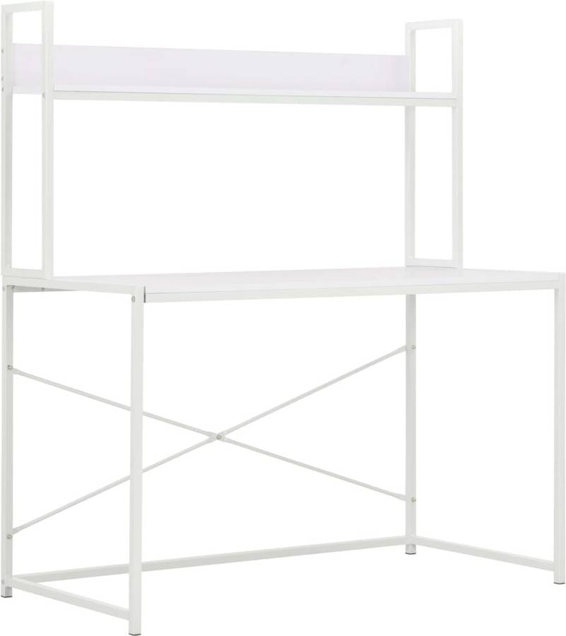 Escritorio Para Ordenador blanco 120x60x138 cm vidaxl de 120x60x138cm mesa estantería diseño moderno industrial mueble pc computadora estudio oficina trabajo