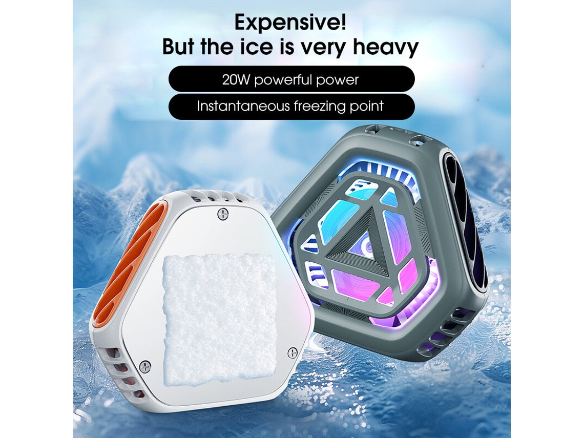 Enfriador de teléfono móvil MS601 de 20 W, semiconductor magnético, ventilador de refrigeración de alta velocidad, radiador con luz RGB para iPhone y Android.