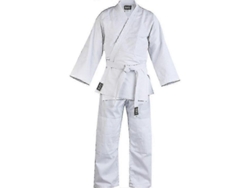 Traje De Judo Para Niños Negro Ligero 350g Con Cinta Blanca 35% Algodón 65% Poliéster 120 Cm Blanco