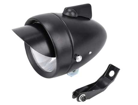 Faro Luminoso Faro Luminoso 1 Led con Portalámparas Placa de Protección Solar Carcasa Metálica Retro Negro - Negro ENZONS
