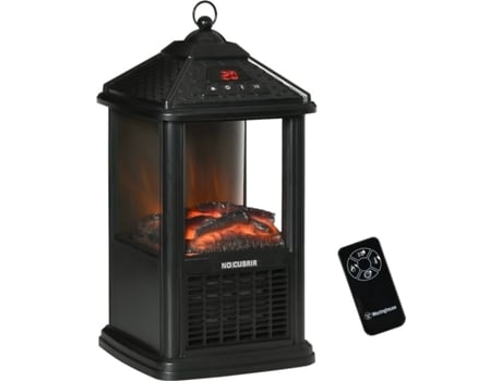 Homcom Chimenea Eléctrica 700W/1000W Calentador De Chimenea Con Llama Realista Led Control Y Protección Contra Sobrecalentamiento Hasta 15 16X16X31 Cm Negro | Worten.es