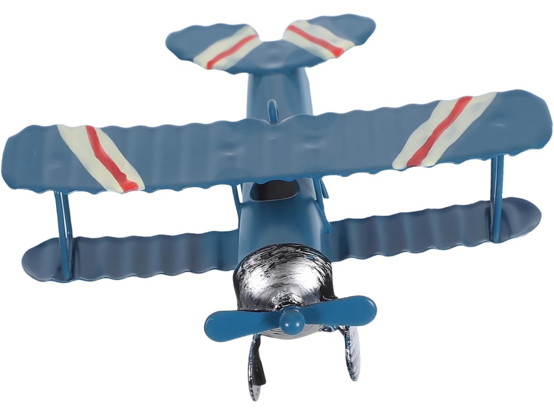 Piezas De Decoración Retro Con Forma De Avión Azul Vintage Para Colgar En El Escritorio