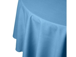 Homescapes Airforce Blue Cotton Round Tablecloth 178 Cm