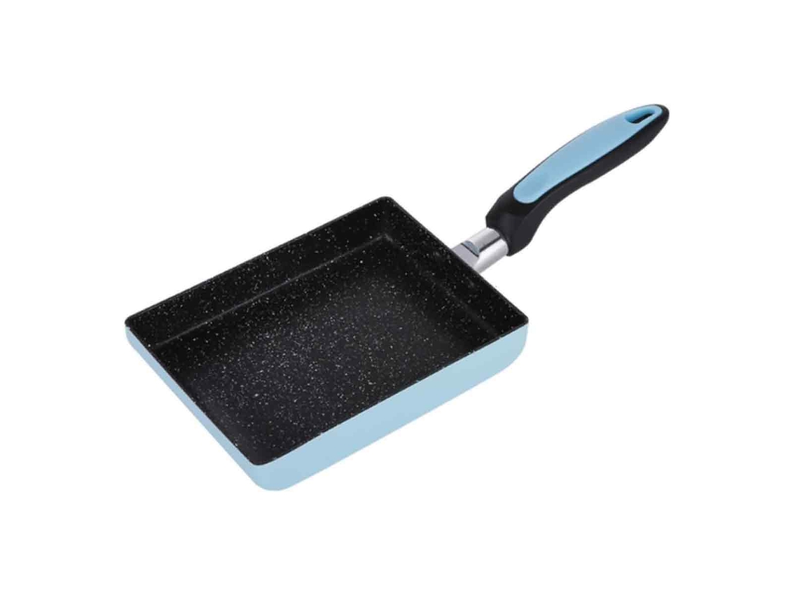 JILLIOPER Sartén Cuadrada Antiadherente Sartén para Huevos Sartén de Aluminio de Fondo Plano Gruesa para Huevos