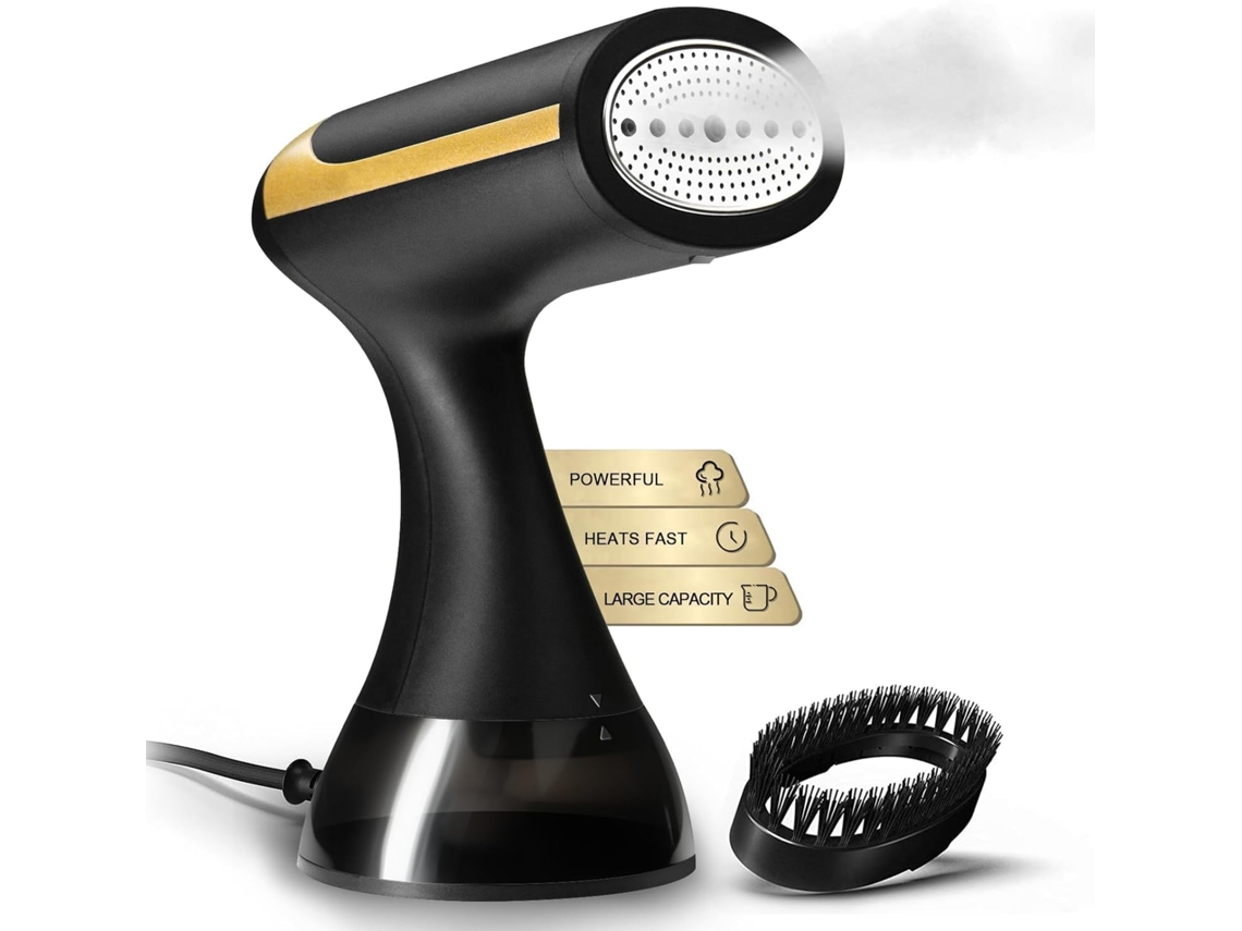 Vaporizador De Ropa Portátil, Calentamiento Rápido De 1500 Vatios, Tanque De Agua De 300 Ml (negro) Chrui