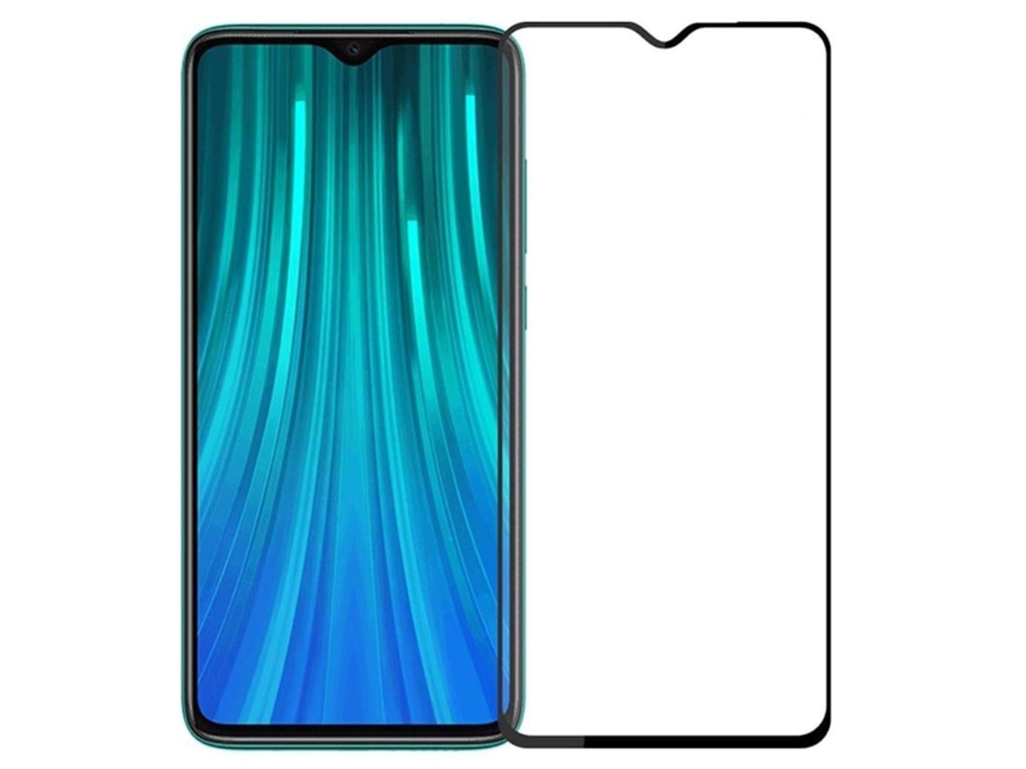 EVELATUS Full Cover 2.5D Vidrio Xiaomi Redmi Note 8T Antiestático / Pegamento Japón Negro