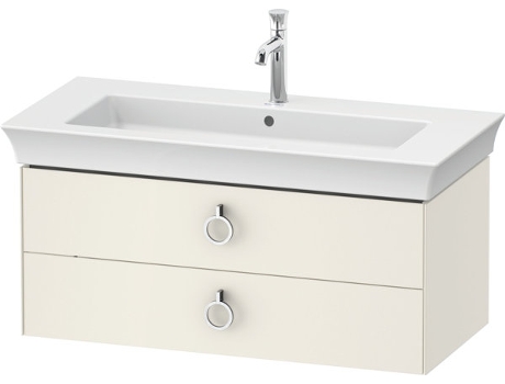 DURAVIT White Tulip, mueble de baño colgado en la pared, ancho 984 x fondo 458mm, con 2 cajones, con tirador, WT43520