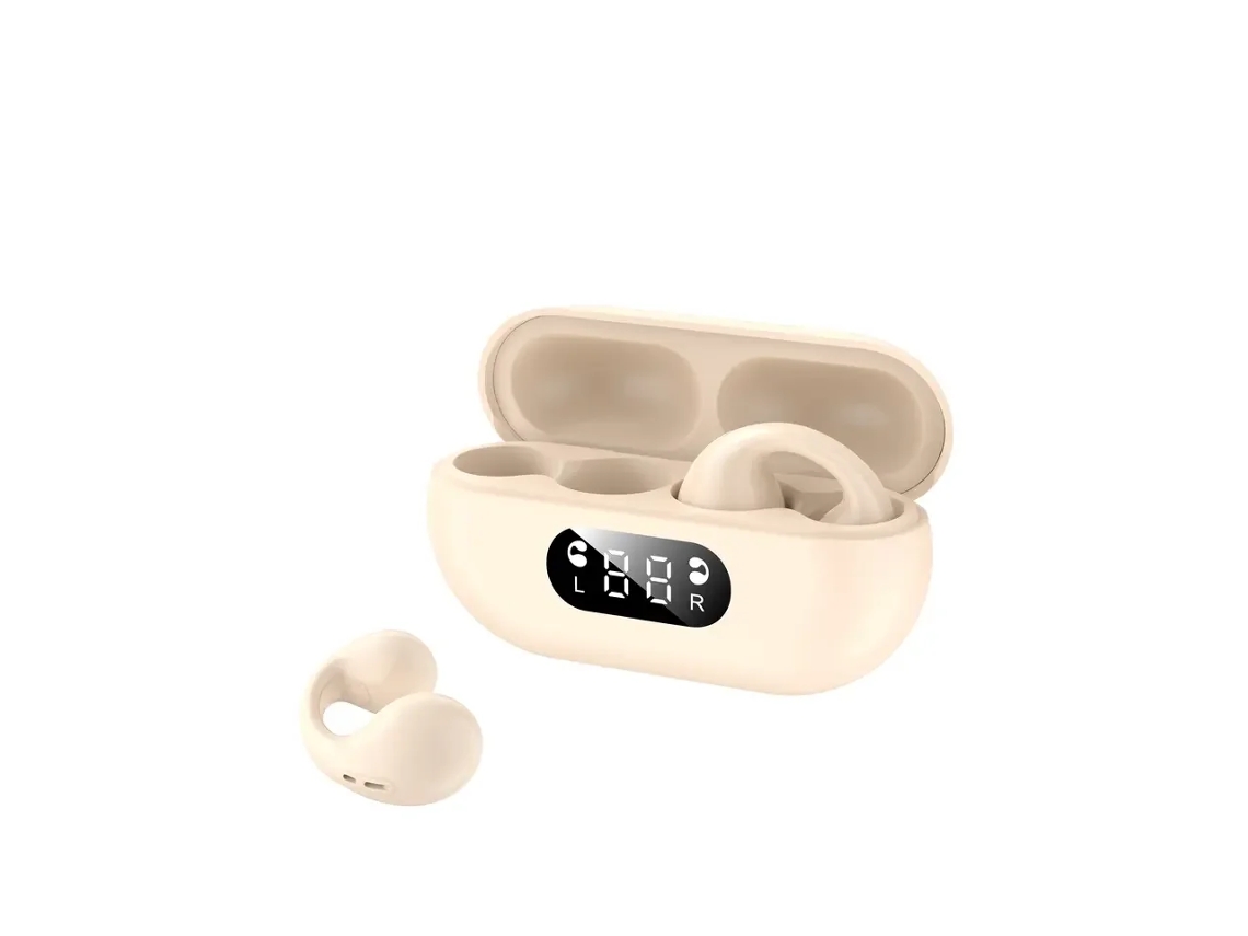 Auriculares Inalámbricos Bluetooth 5.3 De Conducción Ósea Compactos Y Abiertos (beige)