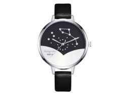 Elegante Reloj De Pulsera Para Mujer De Piel Sintética Con Esfera Redonda, Movimiento De Cuarzo Analógico, Color Rosa.