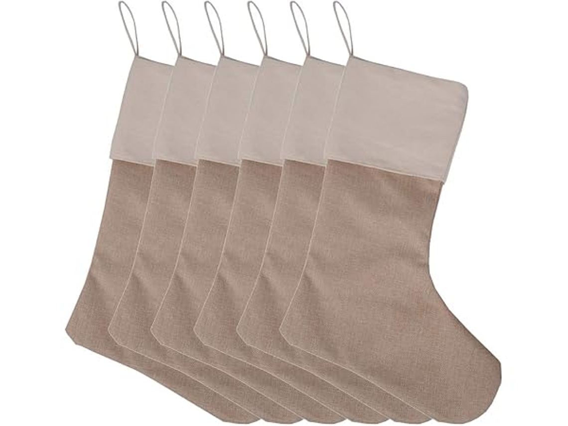 Calcetines Navideños De Yute, Bolsas Para Decorar La Chimenea, Juego De 6, Ergonómicos, Para Uso Diario.