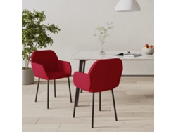 vidaXL Sillas de comedor 2 unidades terciopelo rojo tinto