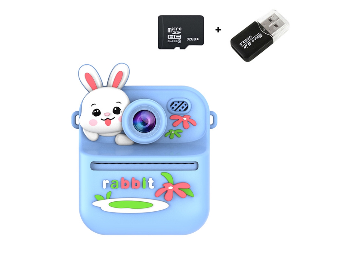 Cámara instantánea Chrui S1, pantalla IPS de 2,4 pulgadas, lente dual, grabadora de video HD (Blue Rabbit)