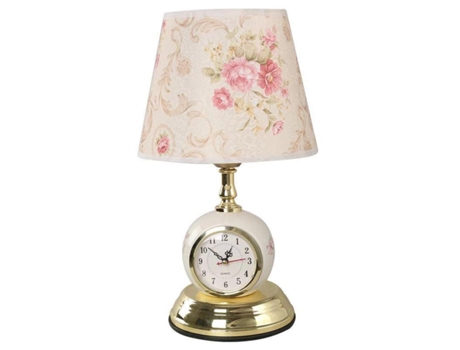 Lámpara de reloj moderna 5 estilo sala de estar dormitorio luz noche elegante lámpara de escritorio de tela chapada en caliente lámpara de escritor...