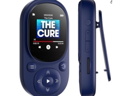 Reproductor MP3 de 32 GB, compatible con Bluetooth 5.3, sonido HiFi, pantalla de 1,5 pulgadas, reproductor MP3 portátil con clip, azul Sfushos