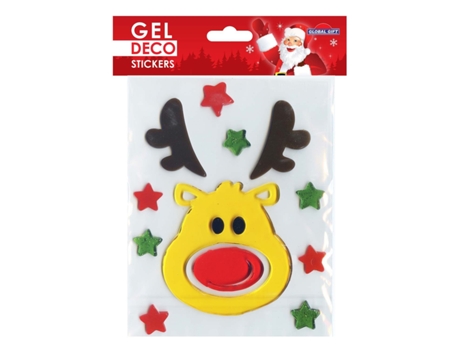 Pegatinas de gel de Navidad para ventanas - Cabeza de reno