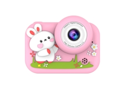 Cámara digital Eifson de doble cámara, 4000 W, pantalla IPS 2.0 (Pink Bunny)