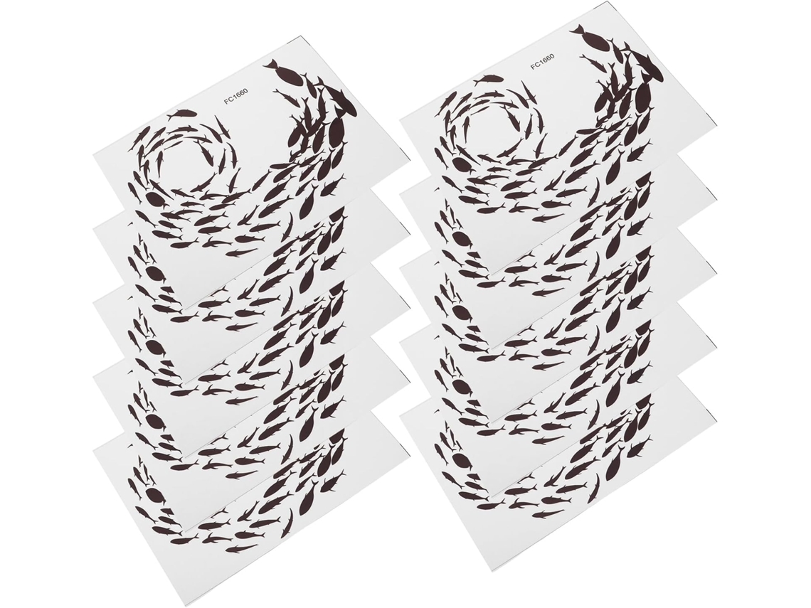 Juego 10 Pegatinas Pared Reposicionables Motivos Animales Marinos Decorativas Resistentes Humedad Ideales