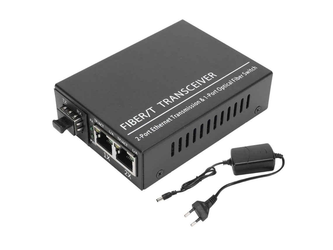 Transceptor De Fibra Óptica Sfp A Rj45 100m, Convertidor Óptico Multifuncional Compatible Con 100-240v