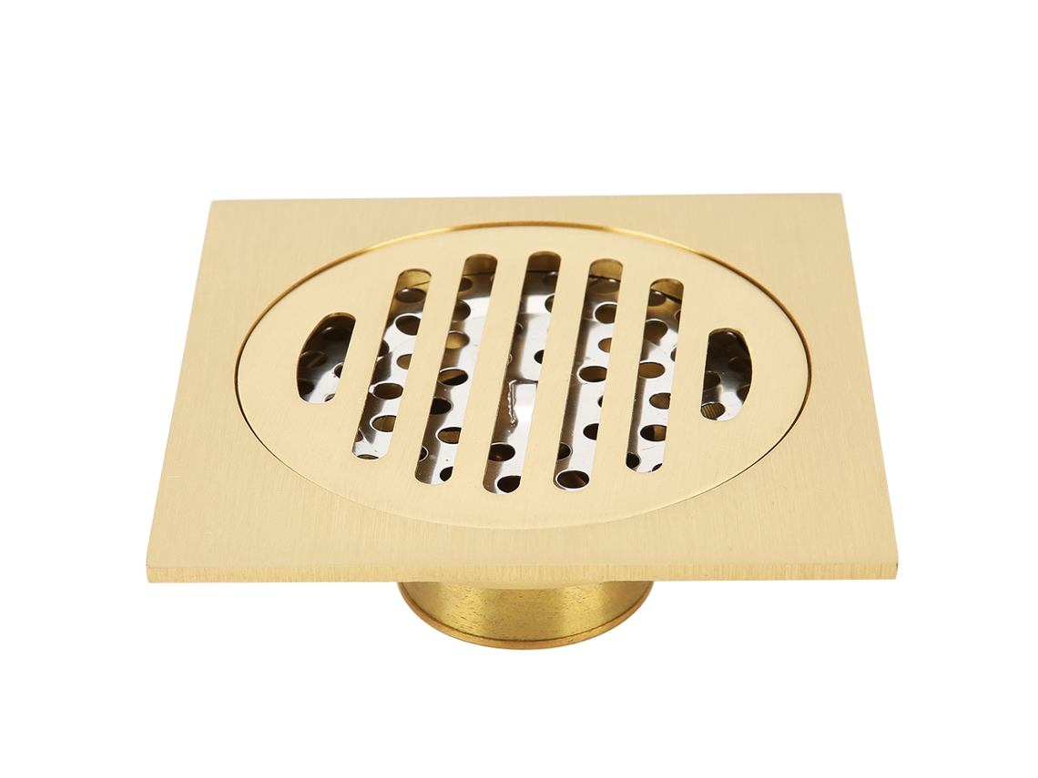 Desagüe De Latón Para Suelo, Antiolor, Para Baño/cocina, Drenaje Rápido Con Filtro De Acero Inoxidable.