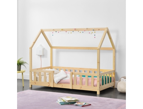 Estructura de Cama Infantil [EN.CASA] (Beige - Madera - 80x160 cm)
