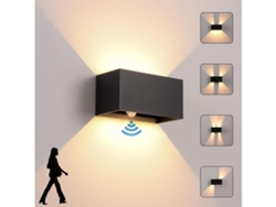 Lámpara De Pared Inteligente Moderna Con Sensor Automático, Color Negro, 24 W, Luz Blanca Cálida, Iluminación Automática.