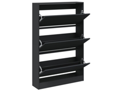 Maison Exclusive - Zapatero De Madera De Ingeniería Negro 80x21x125,5 Cm