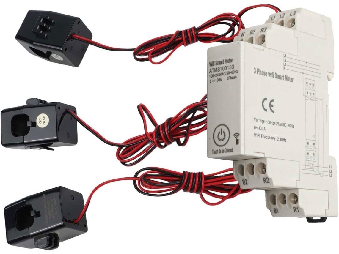 Medidor De Energía Wi-fi Trifásico De 100 W Para La Aplicación Tuya, Transformador