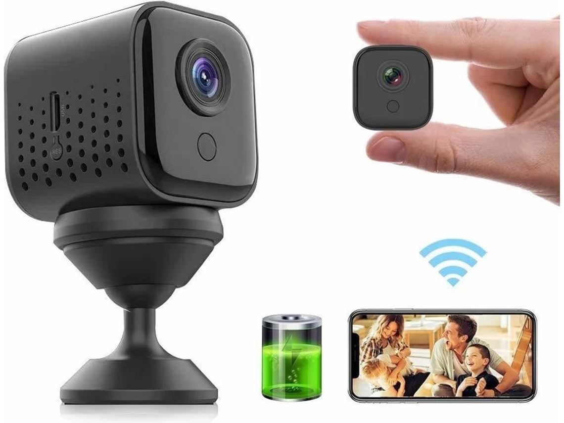 Mini cámara espía Wi-Fi 1080p HD portátil inalámbrica con 300 minutos de batería, visión nocturna, detección de movimiento, visualización remota Bestvite