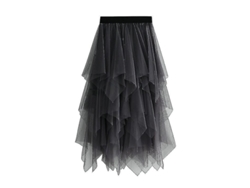 Falda Larga De Punto Para Mujer Con Cintura Elástica, Estilo Fresco Y Dulce, Tejido Suave, Talla Ajustable De 80 Cm jxsm8063
