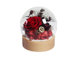 Caja de música rosa eterna con mecanismo giratorio y reproducción de música