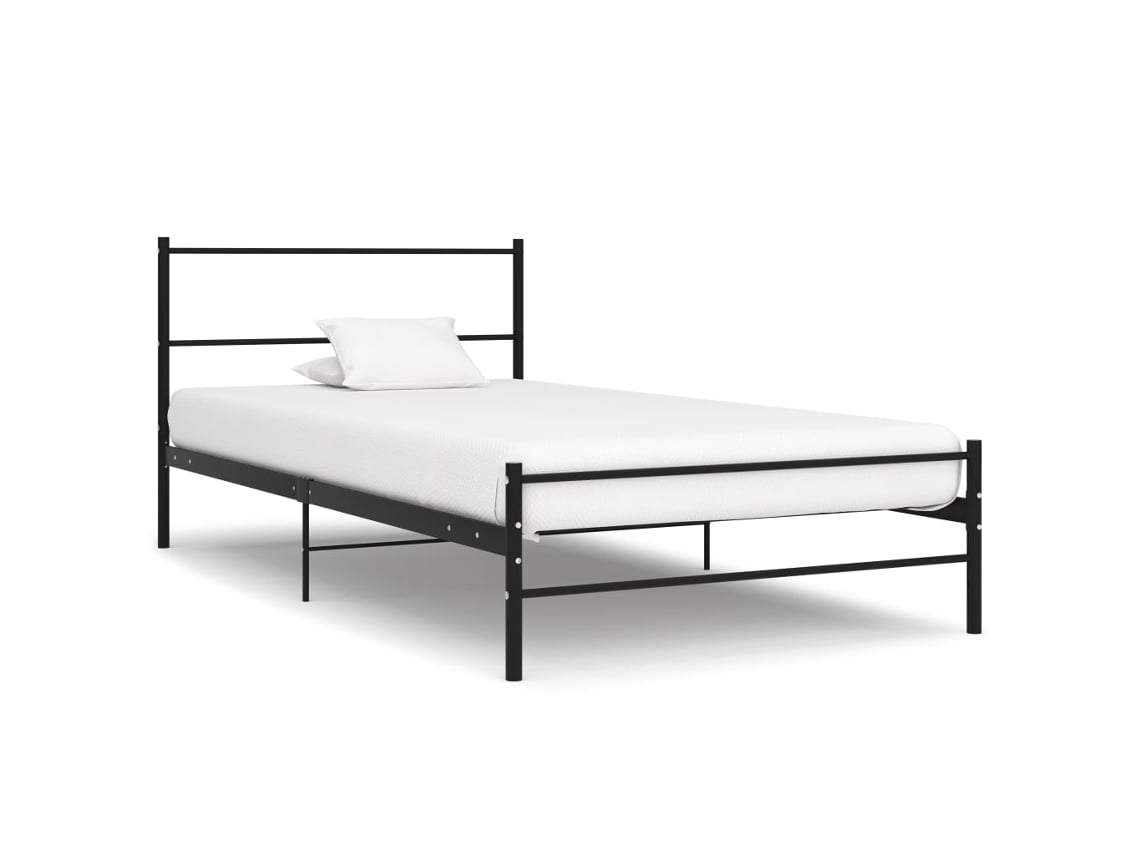 Estructura De Cama Sin Colchón Metal Negro 100x200 Cm