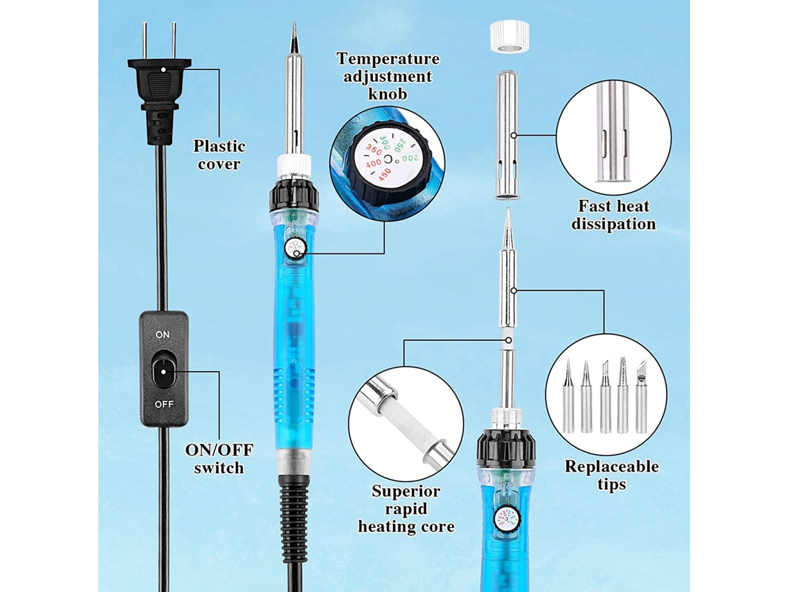 Kit De Herramientas Para Pirograbado De 38 Piezas Con Pluma De Pirograbado, Temperatura Ajustable De 200 A 450 ℃ Para Proyectos De Bricolaje.