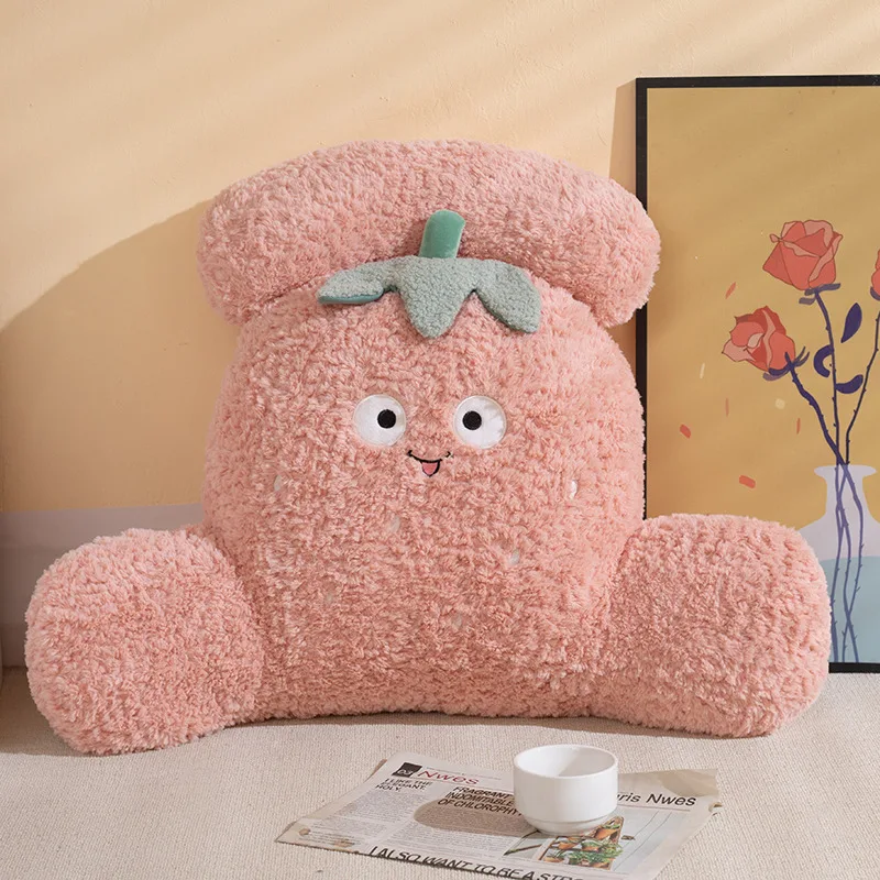 Almohada/cojín De Sofá Lumbar Con Forma De Fruta (fresa, 50 Cm) Para Adultos.
